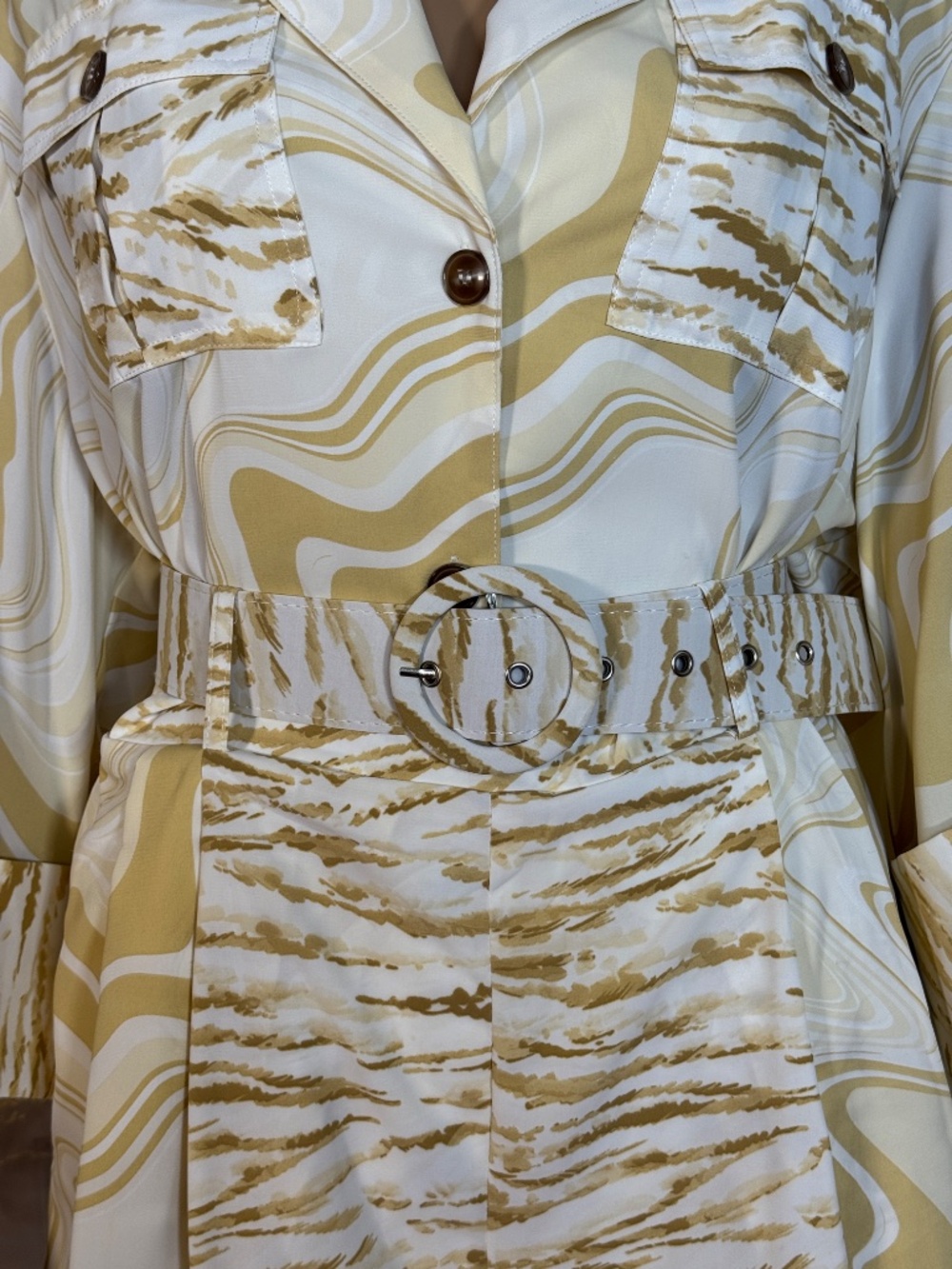 MUSTARD ANIMAL PRINT AND ABSTRACT COORD TWO PIECE SET SIZE LARGE - NWT - Picture 8 of 17
